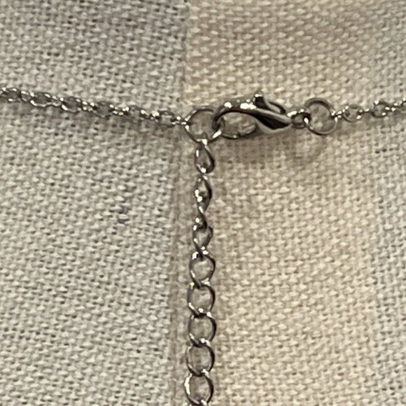 NWT Cancer Silver-Tone 1.5" Glass Moon Pendant 18-20" Necklace - Picture 2 of 3